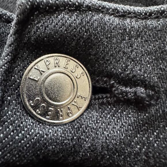 Express Jeans Women's Sz 2S 2 Short Black Skyscraper Mid Rise Flare Slit bootcut - Picture 4 of 14